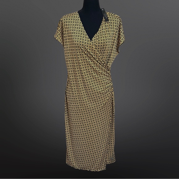 Tahari Yellow and Black Dress - Picture 1 of 12